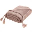 Tianna Blush Acrylic 50x60 Inches Wool-like Tassels Knit Throw Blanket