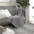 Tianna Grey Acrylic 50x60 Inches Wool-like Tassels Knit Throw Blanket