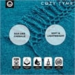 Tianna  Teal Acrylic 50x60 Inches Wool-like Tassels Knit Throw Blanket