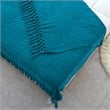 Tianna  Teal Acrylic 50x60 Inches Wool-like Tassels Knit Throw Blanket