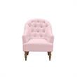 Jamiyah Accent Chair Pink Linen Upholstered Curved Back