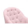 Jamiyah Accent Chair Pink Linen Upholstered Curved Back