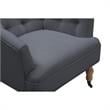 Jamiyah Accent Chair Dark Gray Linen Upholstered Curved Back