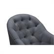 Jamiyah Accent Chair Dark Gray Linen Upholstered Curved Back