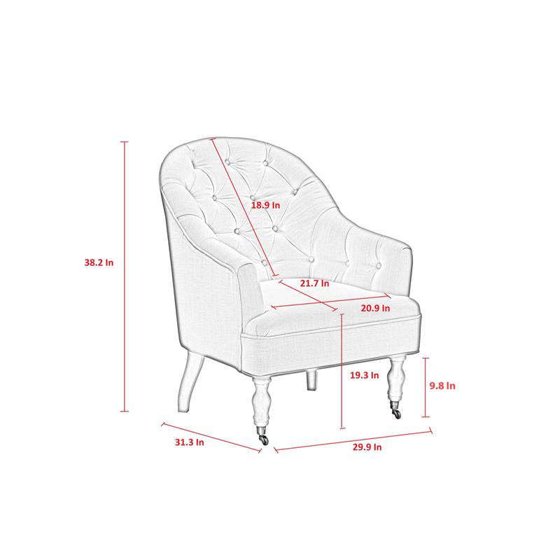 Jamiyah Accent Chair Dark Gray Linen Upholstered Curved Back