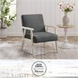 Alton  Armchair  Charcoal/Cream  Linen  Upholstered  Square  Arms
