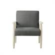 Alton  Armchair  Charcoal/Cream  Linen  Upholstered  Square  Arms