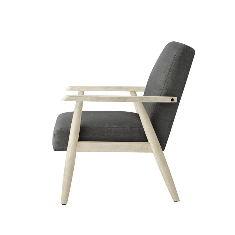 Alton  Armchair  Charcoal/Cream  Linen  Upholstered  Square  Arms