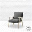 Alton  Armchair  Charcoal/Cream  Linen  Upholstered  Square  Arms