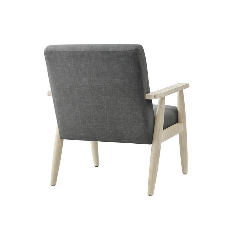 Alton  Armchair  Charcoal/Cream  Linen  Upholstered  Square  Arms