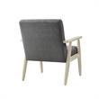 Alton  Armchair  Charcoal/Cream  Linen  Upholstered  Square  Arms