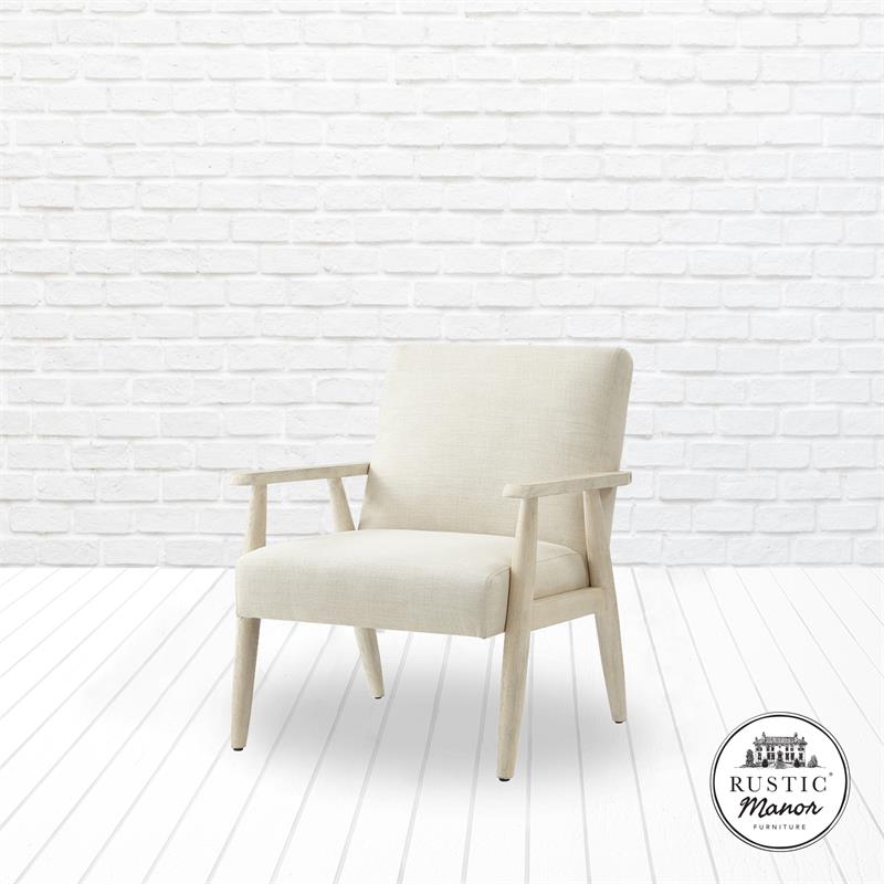 Alton  Armchair Beige/Cream  Linen  Upholstered  Square  Arms