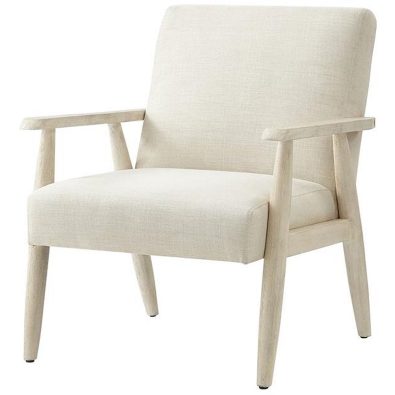 Alton  Armchair Beige/Cream  Linen  Upholstered  Square  Arms