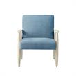 Alton Armchair Light Blue/Cream Linen Upholstered Square Arms