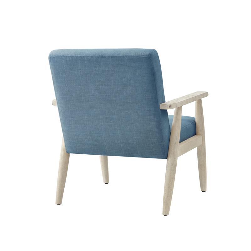 Alton Armchair Light Blue/Cream Linen Upholstered Square Arms