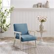 Alton Armchair Light Blue/Cream Linen Upholstered Square Arms