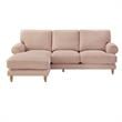 Lela Sofa Blush Linen Upholstered Sinuous Spring