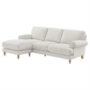 Lela Sofa Cream Linen Upholstered Sinuous Spring