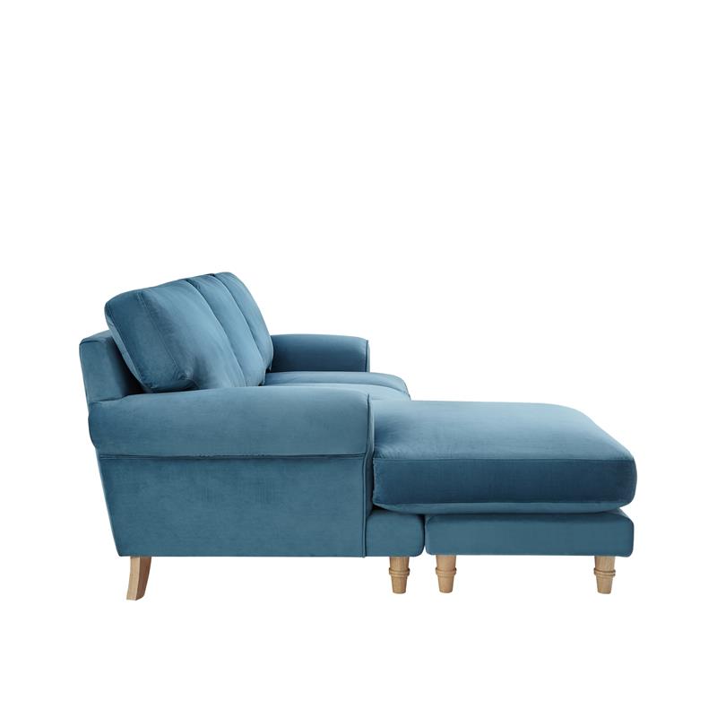 Lela Sofa Teal Velvet  Upholstered Sinuous Spring