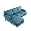 Lela Sofa Teal Velvet  Upholstered Sinuous Spring