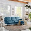 Lela Sofa Teal Velvet  Upholstered Sinuous Spring