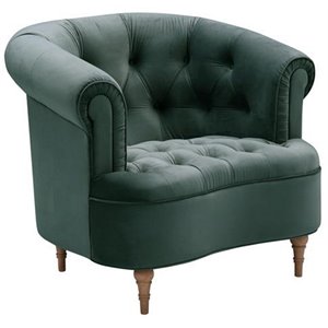 winifred accent chair velvet upholstered button tufted rolled arms