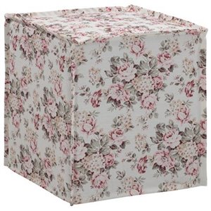 Capri  Ottoman  Cluster  Red  Linen  Upholstered  Piping  Accents