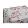 Capri  Ottoman  Manor  Floral  Linen  Upholstered  Piping  Accents
