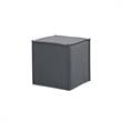 Capri  Ottoman  Dark  Gray  Linen  Upholstered  Piping  Accents