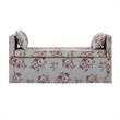 Yazmin  Bench  Manor  Floral  Linen  Upholstered  Piping  Details