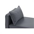 Yazmin  Bench  Dark  Gray Linen  Upholstered  Piping  Details