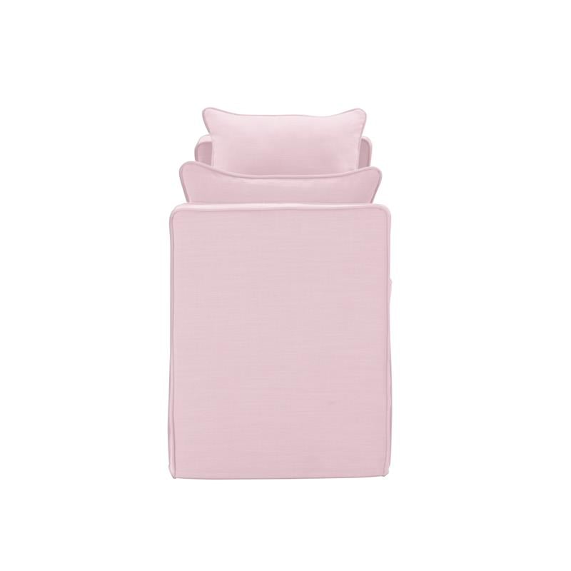 Yazmin  Bench  Light  Pink  Upholstered  Piping  Details