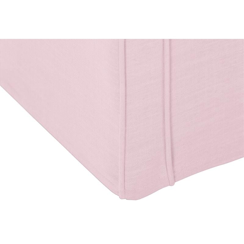 Yazmin  Bench  Light  Pink  Upholstered  Piping  Details