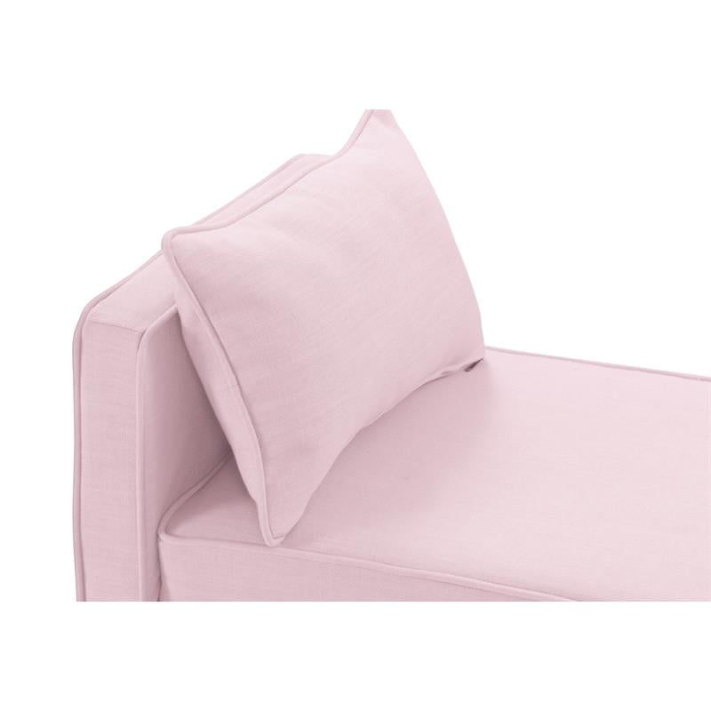 Yazmin  Bench  Light  Pink  Upholstered  Piping  Details