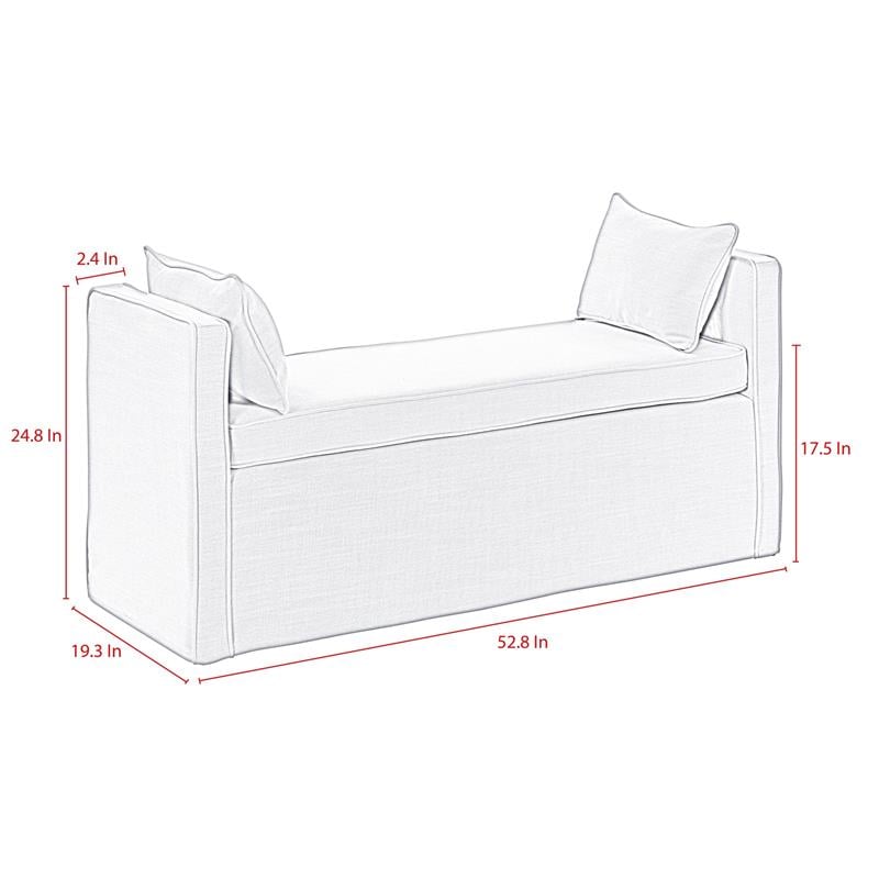 Yazmin  Bench  Light  Pink  Upholstered  Piping  Details