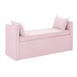 Yazmin  Bench  Light  Pink  Upholstered  Piping  Details