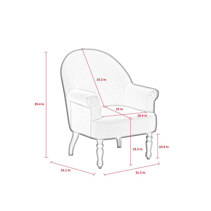Essence Accent Chair Light Beige Linen  Upholstered Flared arms