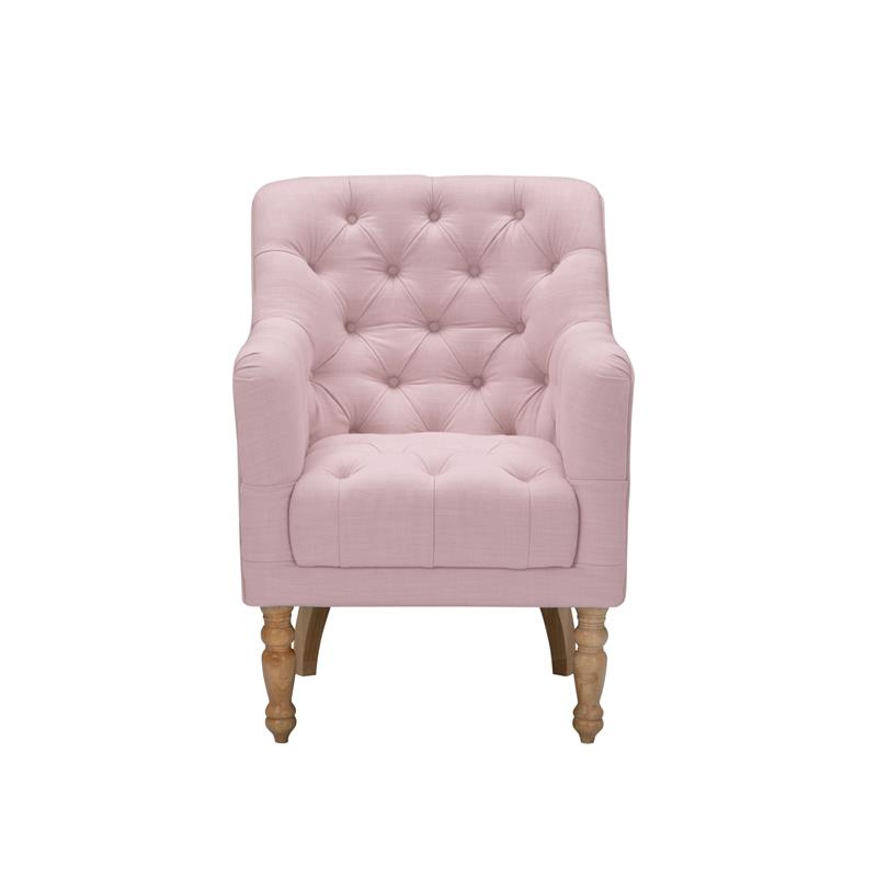 Rayleigh  Accent  Chair  Pink  Linen  Upholstered  Flared  Arms