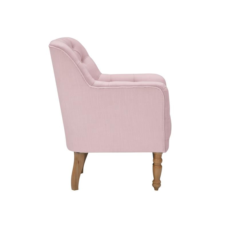 Rayleigh  Accent  Chair  Pink  Linen  Upholstered  Flared  Arms
