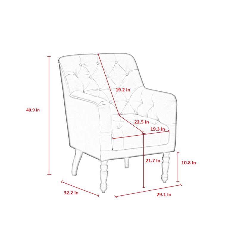 Rayleigh  Accent  Chair  Pink  Linen  Upholstered  Flared  Arms