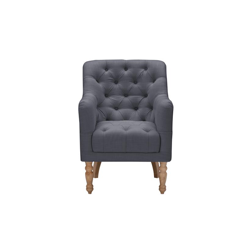 Rayleigh  Accent  Chair Dark  Gray  Linen  Upholstered  Flared  Arms