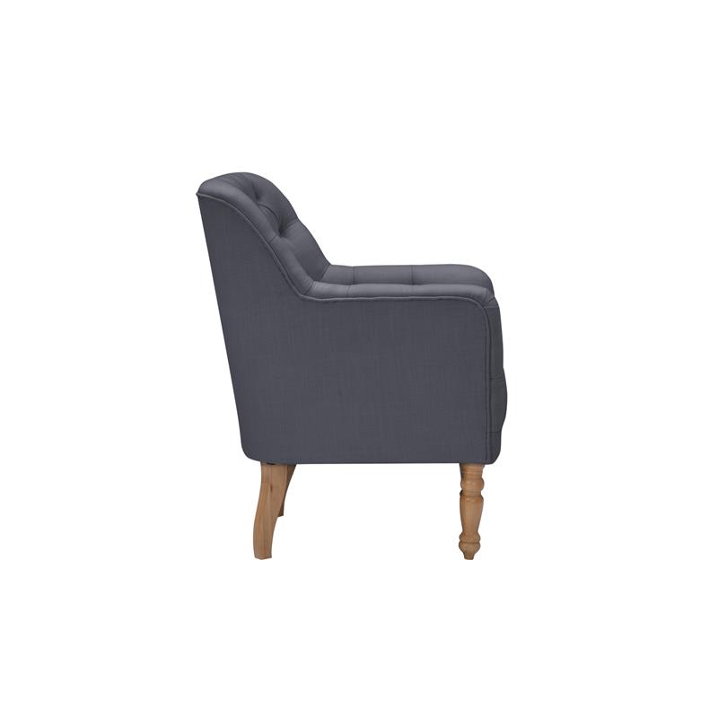 Rayleigh  Accent  Chair Dark  Gray  Linen  Upholstered  Flared  Arms
