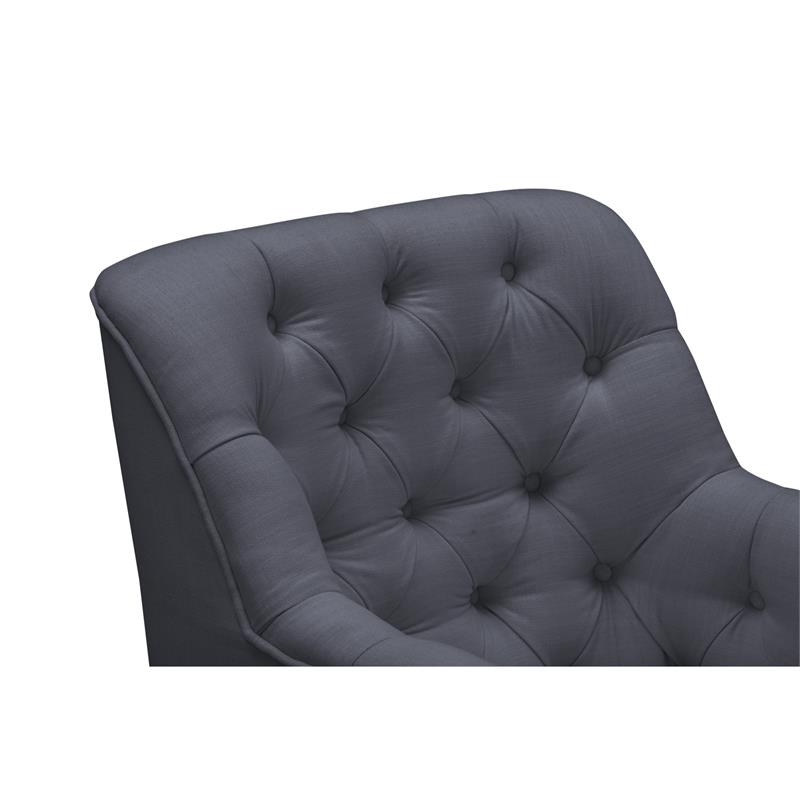 Rayleigh  Accent  Chair Dark  Gray  Linen  Upholstered  Flared  Arms