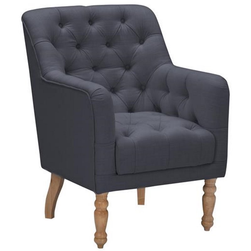 Rayleigh  Accent  Chair Dark  Gray  Linen  Upholstered  Flared  Arms