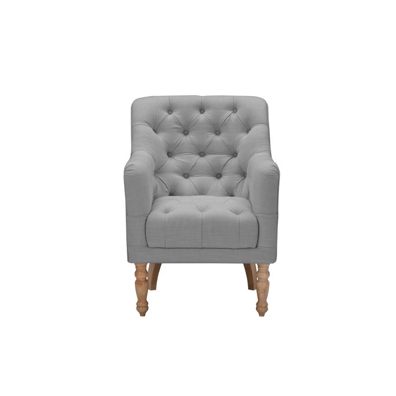 Rayleigh  Accent  Chair  Gray  Linen  Upholstered  Flared  Arms