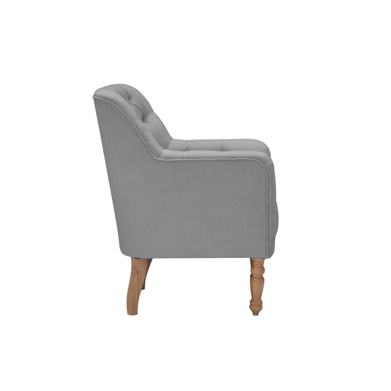Rayleigh  Accent  Chair  Gray  Linen  Upholstered  Flared  Arms