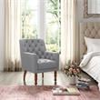 Rayleigh  Accent  Chair  Gray  Linen  Upholstered  Flared  Arms