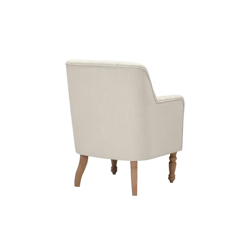 Rayleigh  Accent  Chair  Cream  White  Linen  Upholstered  Flared  Arms