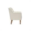 Rayleigh  Accent  Chair  Cream  White  Linen  Upholstered  Flared  Arms