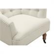 Jamiyah  Accent  Chair  Cream  White  Linen  Upholstered  Curved  Back
